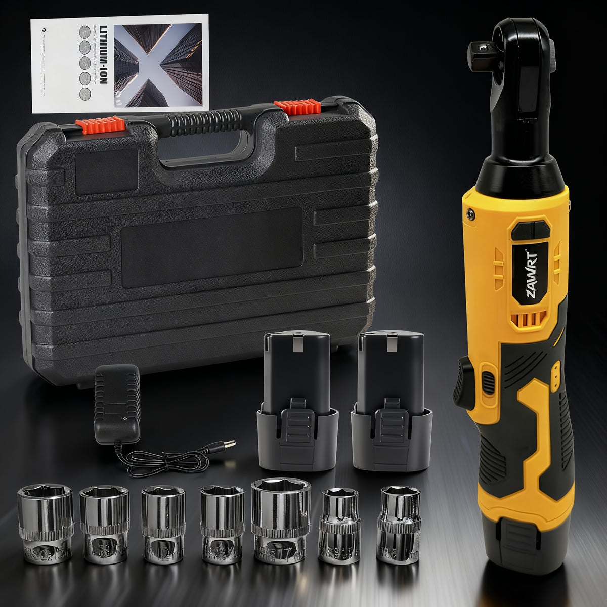 12V Cordless Electric Ratchet Wrench Set, 45Nm High Torque 3/8" Ratchet, Rechargeable High Torque Automotive Repair Angle Frame Installation Tool, Home - product image 7
