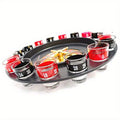 16-Cup Wine Glass Spin Wheel with Metal Components, 2 Balls & Compact Tray, Fun Party Game for Adults, Social Gatherings, Bar Nights & Game Nights (Black) - product image