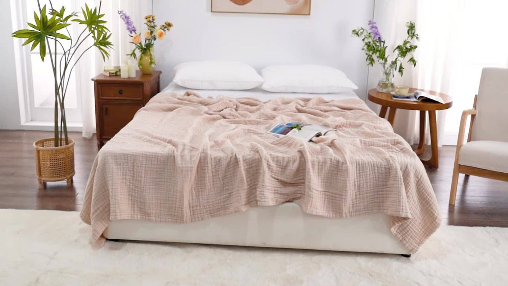 6-Layer Gauze Blanket 100% Muslin – Lightweight Breathable Cotton Throw for Couch & Bed, All Season Adult Blanket, 4 Colors - product image 15