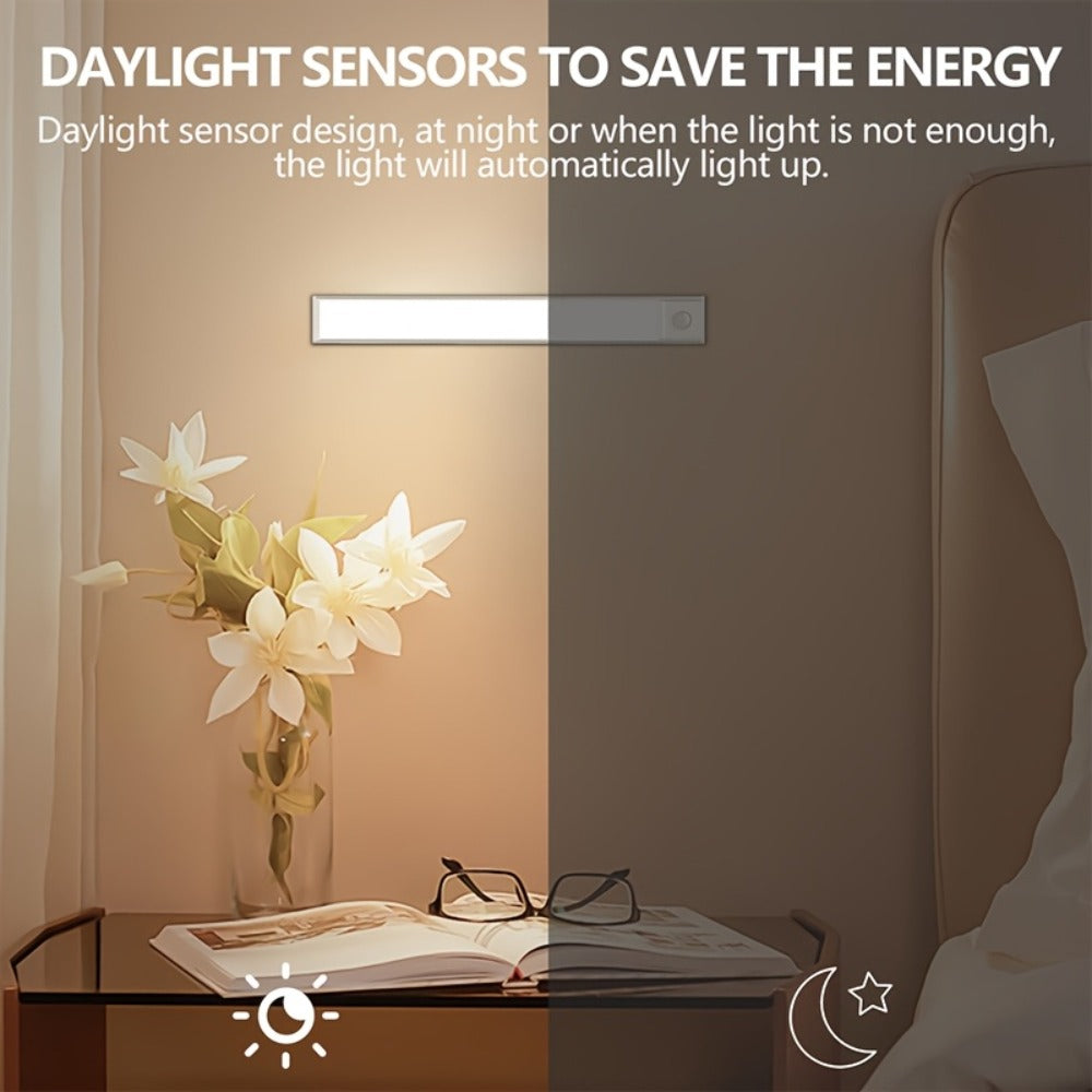 Motion Sensor Under Cabinet Lights 2 Pack | Wireless USB Rechargeable Dimmable 3 Color Temperatures Stick-On Magnetic LED Light for Kitchen Cabinet Wardrobe Stairs Cupboard - product image 17