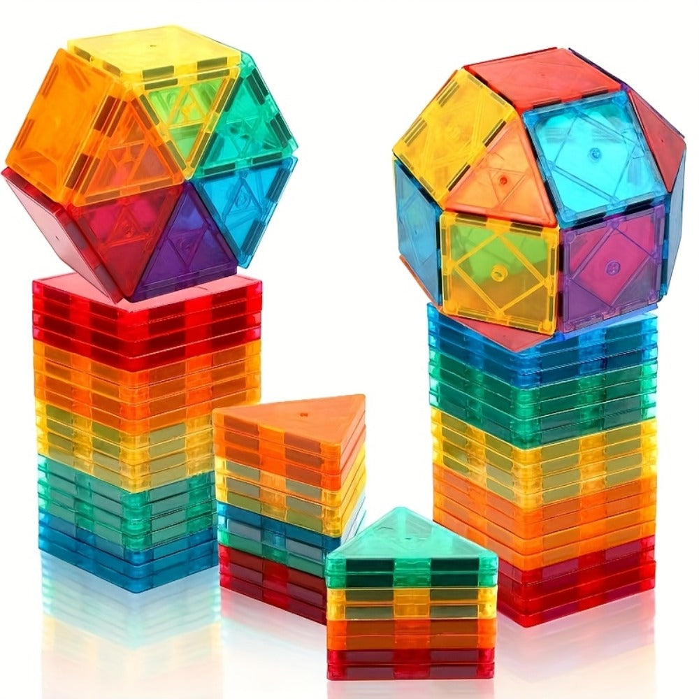 Toddler Magnetic Tiles 34 Piece Starter Set | STEM Magnetic Building Blocks for Kids Ages 3+, Creative Construction Toy for Boys & Girls, Birthday Christmas - product image