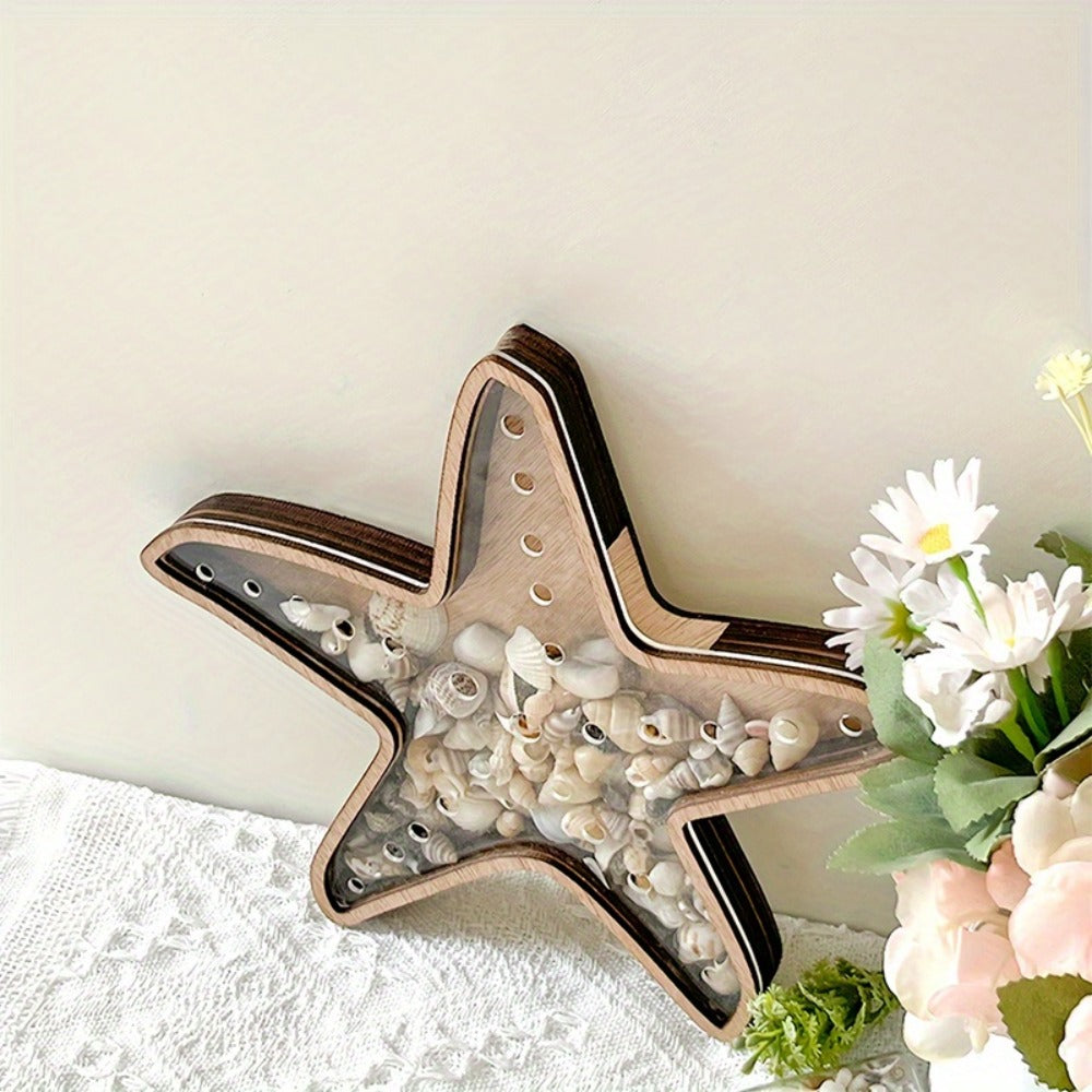 Starfish Shaped Wood Storage Tray Coastal Boho Decor Organizer for Bathroom Vanity Desk Entryway Jewelry Crystals Seashells Display Gift - product image 6