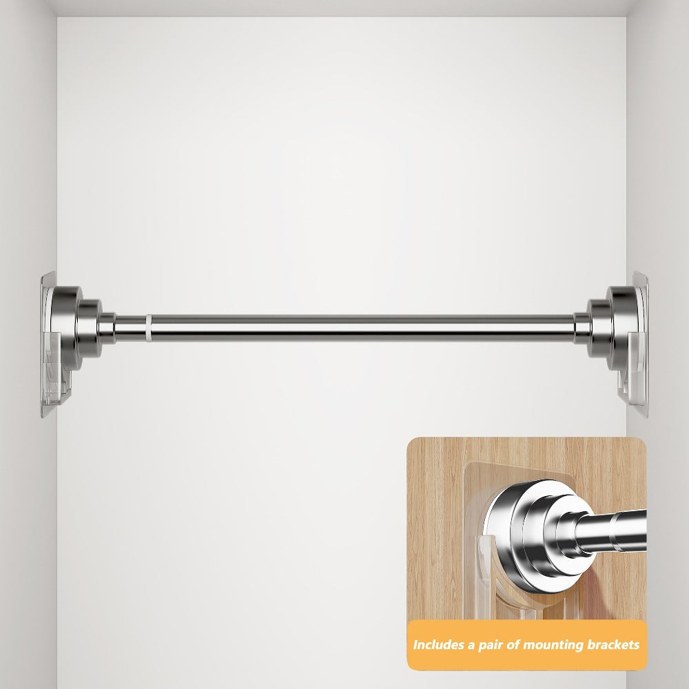 Tension Rod Stainless Steel No Drill - Adjustable Curtain Rod for Wardrobe Bathroom Bedroom, Clothes Drying Rod, Multiple Sizes & Colors - product image