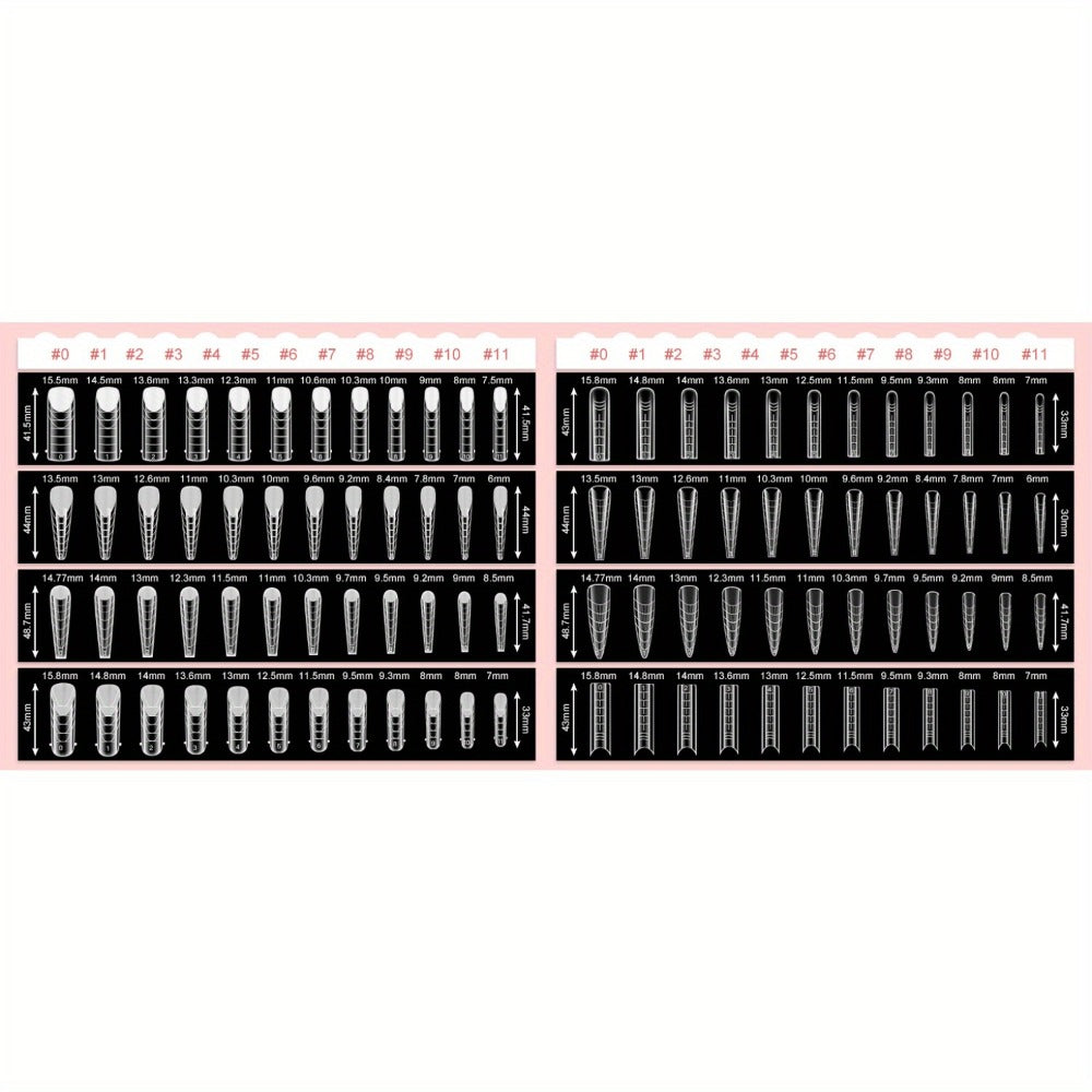 Poly Gel Nail Extension Form Kit - 192pcs Dual Forms, 96pcs Reusable Pads, 8 Shapes Acrylic Mold, Brush Pen, Files & Clips, Complete French Nail Extension Beginner Set for Home Sal - product image 15