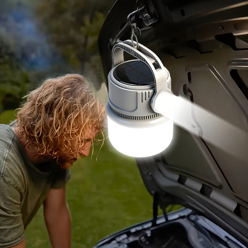 6 Modes, USB-C Rechargeable, 300LM, IPX4 Waterproof, Emergency Power Bank, Carry-along Tent Light for Camping, Hiking & Power Outages | Solar LED Camping Light - product image 3