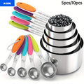 Measuring Cups and Spoons Set 10-Piece Stainless Steel with Silicone Handle – Precise Baking & Cooking Measurement Tools | Dishwasher Safe | Christmas Kitchen Gift - product image 15