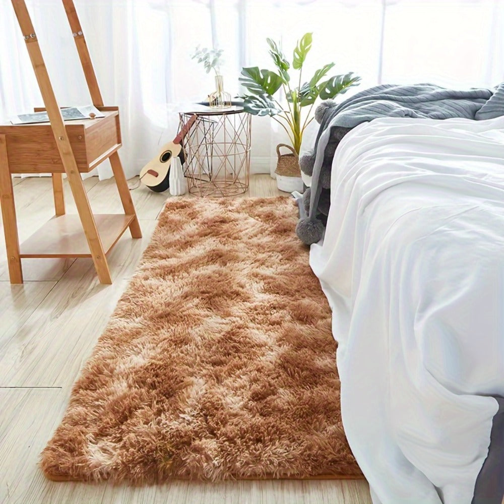 Tie-Dye Knotted Fluffy Mat Super Soft Thickened – Cozy Indoor Area Rug for Living Room, Bedroom & Office, Stylish Floor Covering 15.74x47.24 in – Dark Gray, Light Grey, Pink, White - product image 7