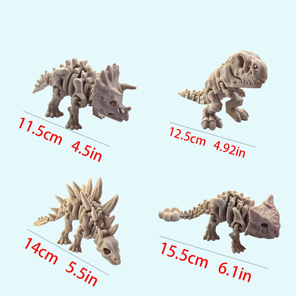 4pcs Dinosaur Skeleton Model Suitable for Science Education, Anatomical Display with Detailed Reptile Bones Replica, Complete Specimen for - product image 2