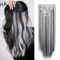 Space Gray Clip In Hair Extensions 6 Piece Set 24 Inch Heat Resistant Synthetic Fiber – Instant Length & Volume for Women | Daily Wear Halloween Costume Cosplay Party Gift - product image 9
