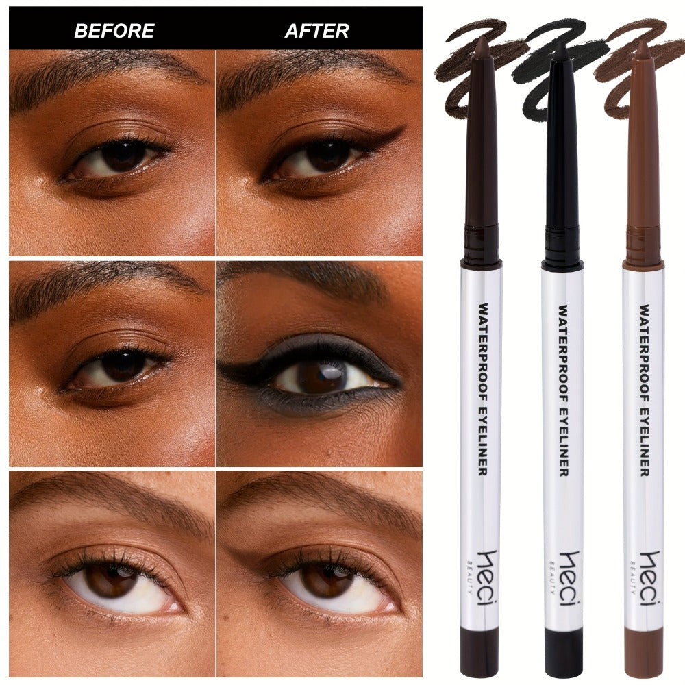 3-Piece Matte Gel Eyeliner Pen Set Waterproof Long-Lasting Smudge-Proof Precision Eye Makeup — Quick-Dry Creamy Formula for Sensitive Mature Skin Beginner Friendly Deep Medium Blac - product image 9