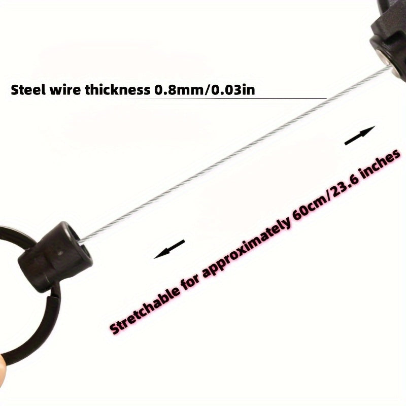 Heavy Duty 23-Inch Steel Wire Rope with Lanyard, Multi-Tool Badge Holder & ID Clip for Camping, Hiking, Fishing & Everyday Carry (4 Colors) – Tactical - product image 4