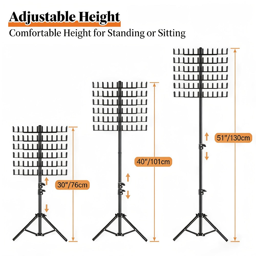 144 Strand Braiding Hair Rack Standing Height Adjustable 30-50 Inch Foldable – Tangle-Free Hair Extension Holder | Knotless Box Braids Cornrows Organizer | Salon Hairstylist Tool B - product image 5