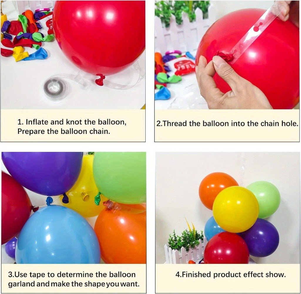DIY Balloon Garland for Birthday Baby Shower Wedding Bridal Shower Graduation & Holiday Party Decorations | Balloon Arch Kit 422 Pcs Rainbow Matte Latex Balloons in 4 Sizes 5" 10" 12" 18"