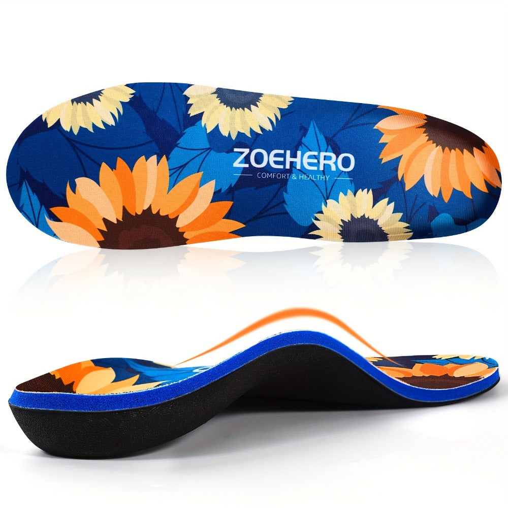 Arch Support Insoles for Men & Women - Heavy Duty Flat Feet Shoe Inserts for All-Day Standing, Running, Walking & Work Boots - Deep Heel Cup, Shock Absorption, 10 Sizes No Trimming - product image