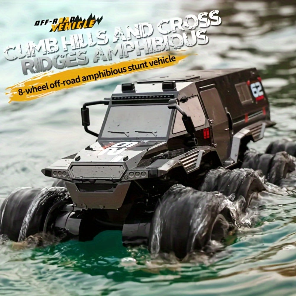 Amphibious RC Truck 8-Wheel Drive 4-Motor Off-Road Climbing Remote Control Armored Vehicle, Oversized All-Terrain Land & Water Military Truck Toy | Epic Gift - product image 6