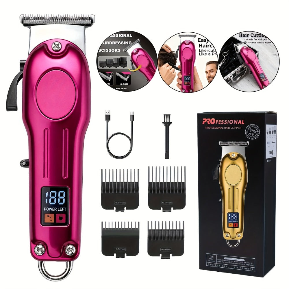 Cordless Hair Clipper Set for Men & Women — Professional Wireless Barber Clippers with T-Blade Trimmer, LED Screen, Adjustable Taper Lever, Rechargeable USB, Steel Blades, Home & T - product image 6
