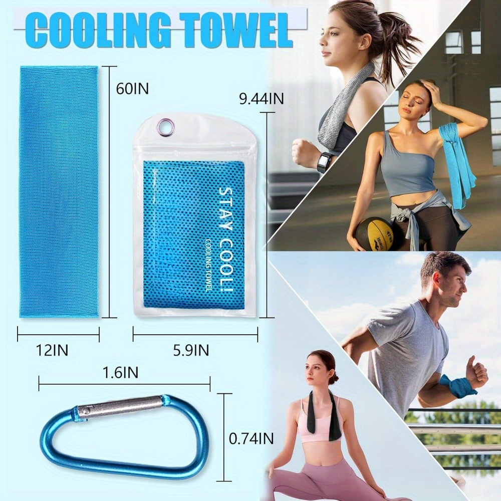 Soft Breathable Sport Towels for Neck & Face with Carabiner Clips & Carry Bag, Multi-Color Chilling Towels for Running, Yoga, Climbing, Gym & Travel | Neck - product image 7