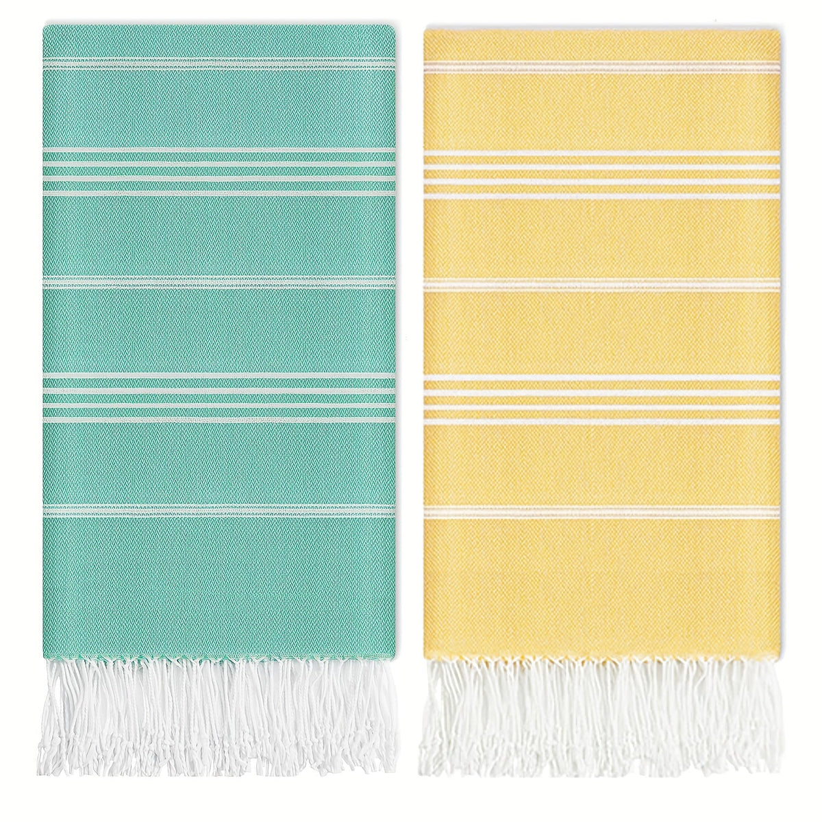 Turkish Beach Towels 2 Pack Sand Free Quick Dry Oversized Extra Large Lightweight Sandproof Compact Pool Swim Travel Camping Vacation Gift for Men Women Yellow Orange Blue Pink Pur - product image 20