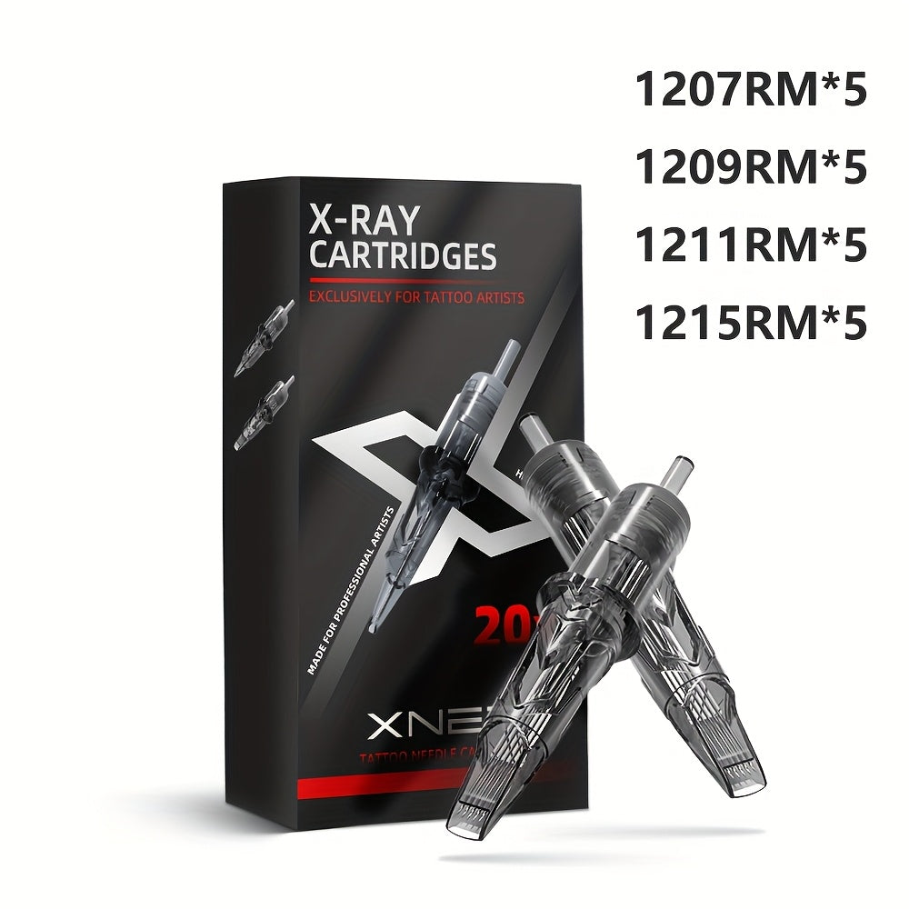 XNET X-RAY Tattoo Cartridge Needles Mixed Set 20pcs RL RS RM Round Liner Shader Curved Magnum Safety Membrane EO Gas Sterilized 316L Stainless Steel for All Cartridge Machines Arti - product image 16