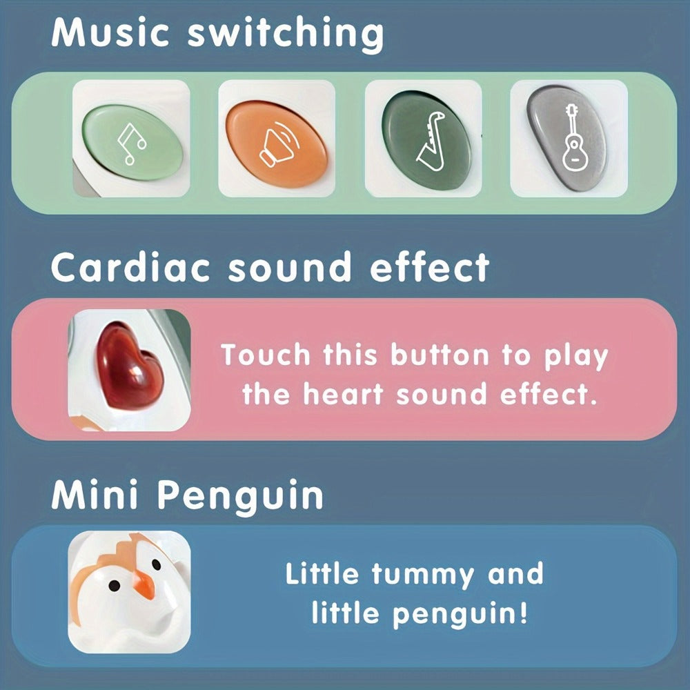 Infant Tummy Time Learning Toy, Sensory Light Up Musical Toy for Babies 6-12 Months, Easter Basket Stuffer & Baby Gift – Interactive Dancing Penguin Baby Toy with Music, Lights & Crawling Motion