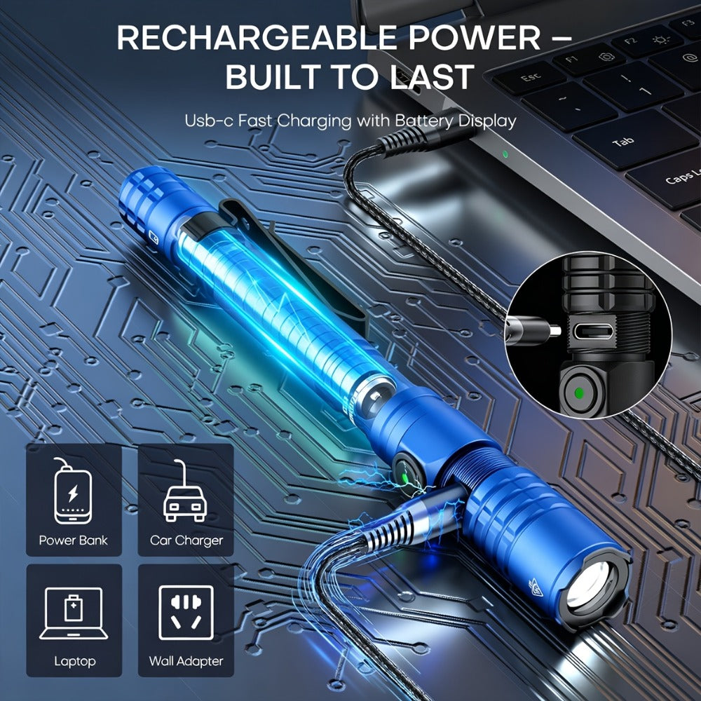 Tactical Penlight 1200 Lumen EDC Flashlight | High-Brightness Torch with Tail Switch Multi-Mode | Slim Pocket Light for Everyday Carry, Camping, Outdoor Activities & Work Lighting - product image 9