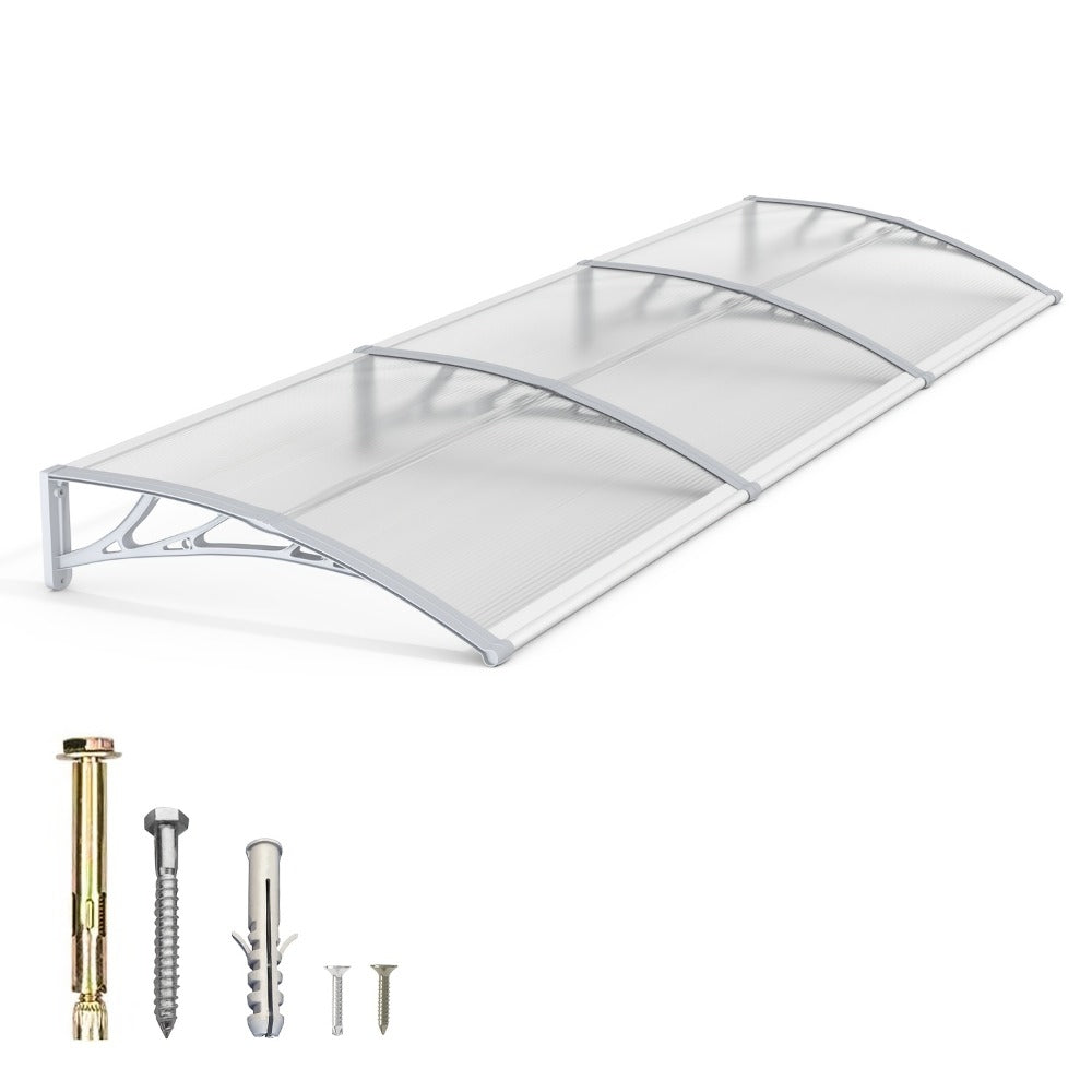 Window Awning Door Canopy Polycarbonate Overhang – UPF 50+ UV & Rain Protection, Leak-Proof Hollow Sheet, Weather-Resistant Outdoor Patio Awning for Doorways, Windows, Storefronts  - product image 25