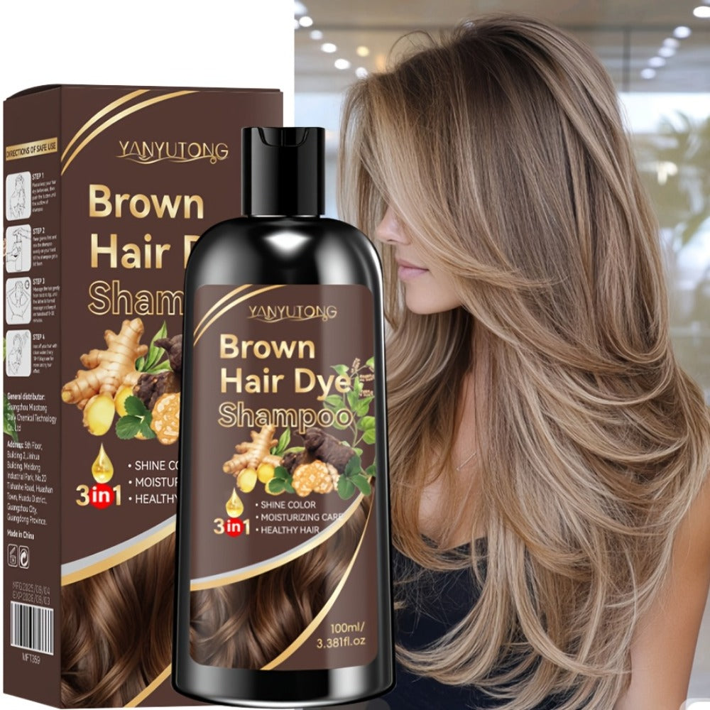 Hair Dye Shampoo Natural Plant Pigments – Fast Gray Hair Coverage in 1 Wash | 3.38oz Travel Size | Black Brown Chestnut Brown | Gentle Moisturizing Color Shampoo for Women & Men - product image 4
