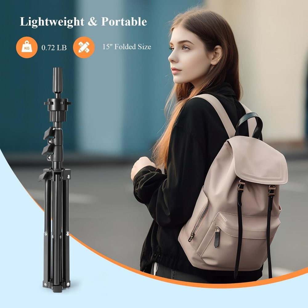 Adjustable Wig Stand Tripod 360 Rotation Aluminum Alloy Height Adjustable to 50 Inch Foldable Portable Mannequin Head Stand for Styling Cosmetology Hairdressing Training Home Salon - product image 6