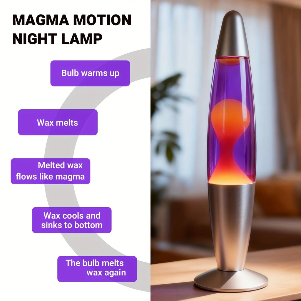Lava Lamp 16 Inch for Bedroom Living Room Office, Relaxing Liquid Motion Lamp with Purple Water Yellow Wax, Retro Night Light Home Decor Accent - product image 14