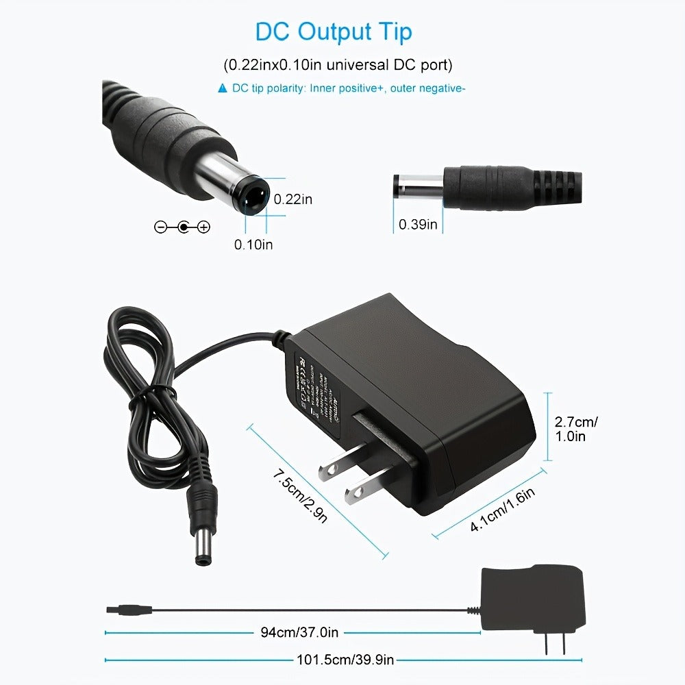 Universal 5V 2A Power Adapter 9-in-1 with 8 Tips - AC/DC 10W Power Supply Type-C Micro-USB Barrel Connectors for Router CCTV LED Strip TV Box - product image 2
