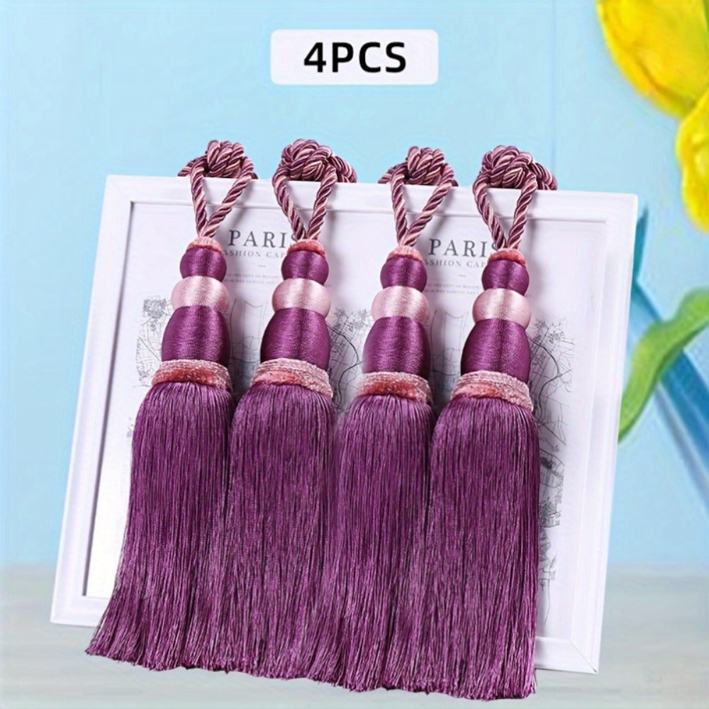 Curtain Tiebacks with Ball Tassels 4-Pack Silk Rope Curtain Ties Decorative Holdbacks for Window Dressing Home Decor - product image 14