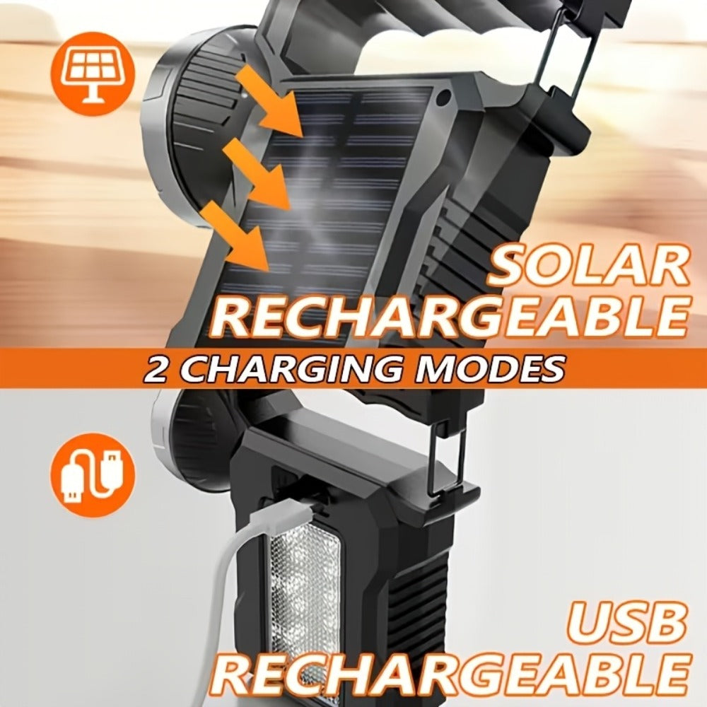 Solar Flashlight USB Rechargeable Ultra-Bright LED | 4 Lighting Modes Portable Solar Torch with Battery Indicator | Camping Hiking Emergency Night Fishing Outdoor Gift - product image 10