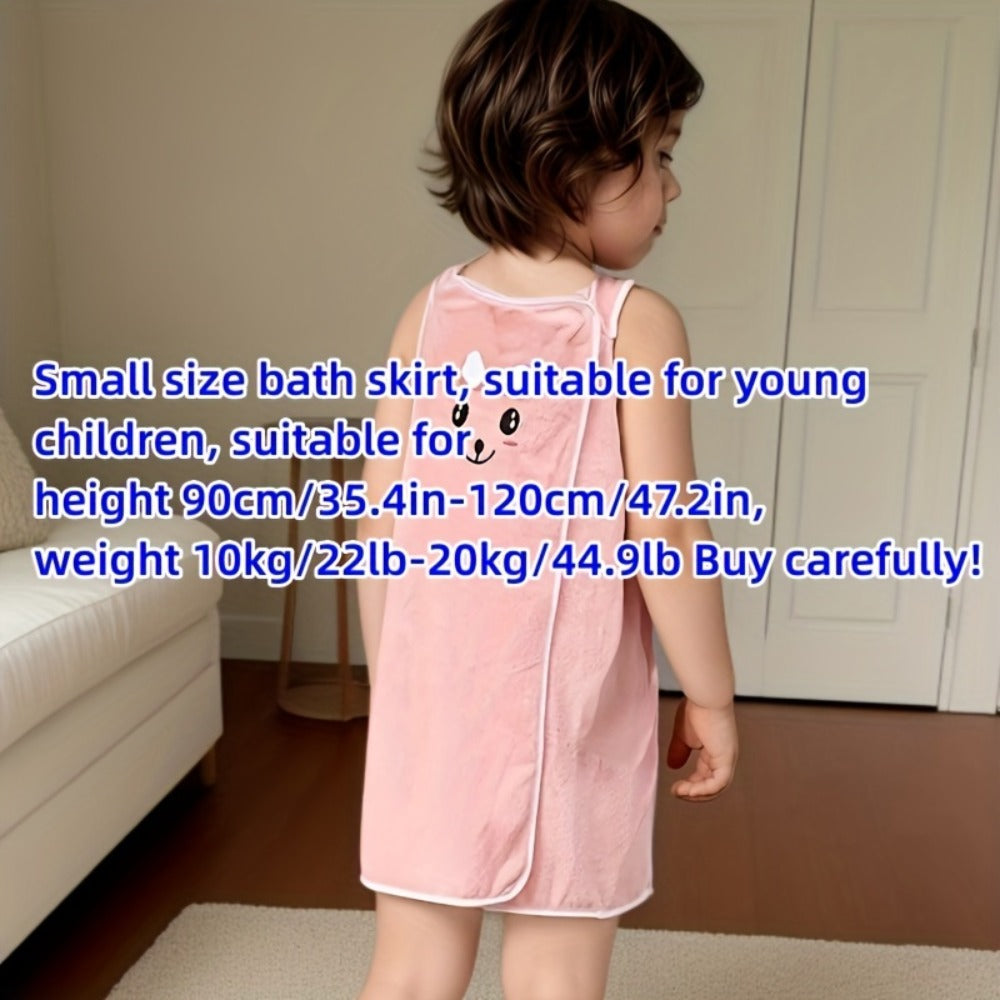 Bunny Ears Bath Towel Wrap for Girls - 250GSM Microfiber Cartoon Bath Skirt, Cute Kawaii Robe for Ages 6-12, Rose Red Purple Pink Blue, Fun Birthday Gift - product image 8