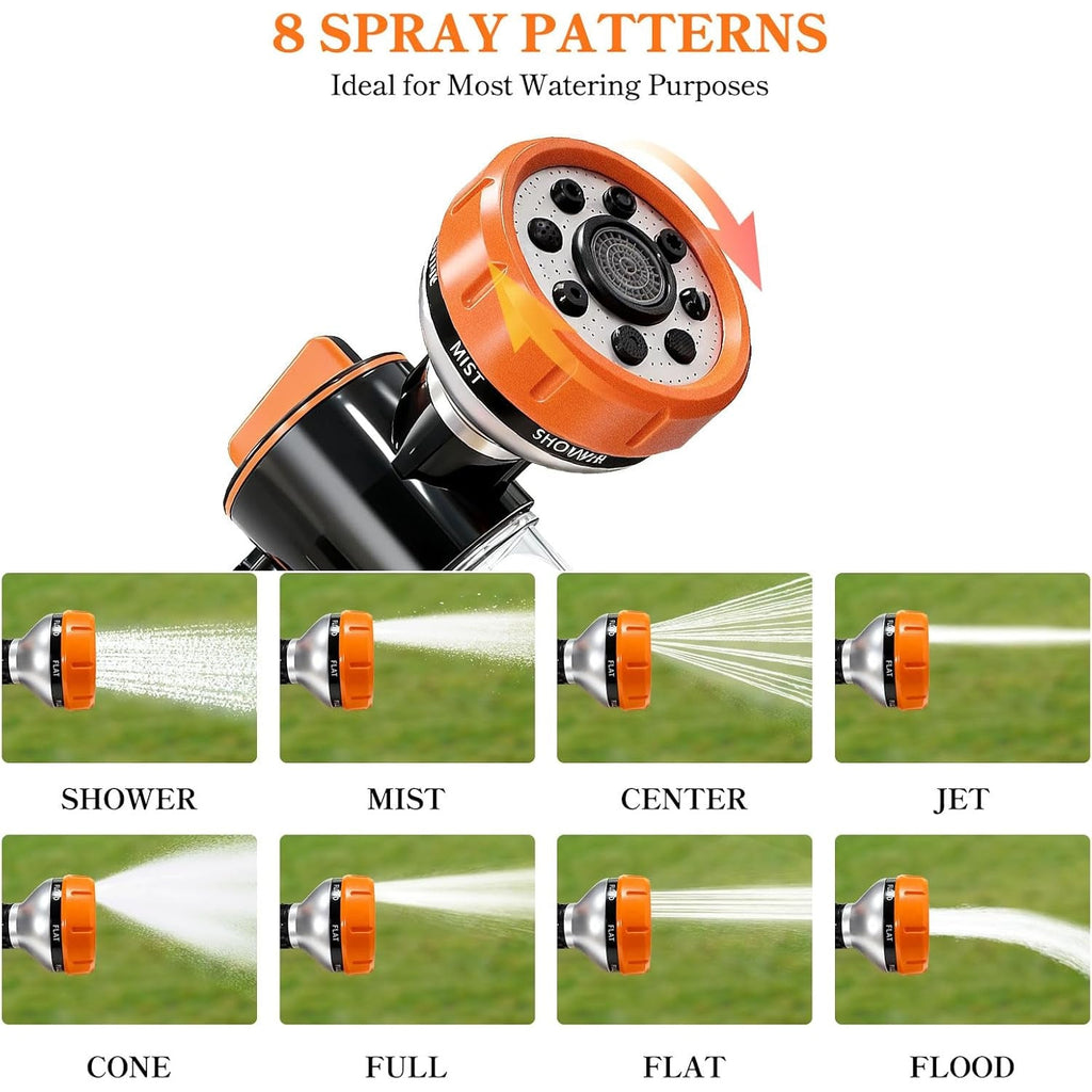 Dog Wash Hose Attachment 8-in-1 Spray Nozzle with 100cc Soap Dispenser | Pet Shower Sprayer for Bathing Dogs, Car Wash & Garden Watering