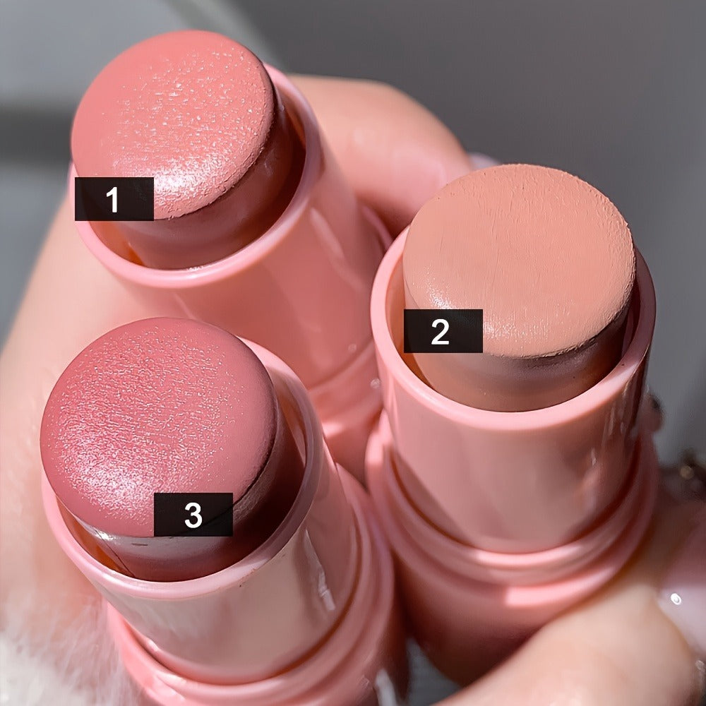 Cream Blush Stick Set 3-Piece | Blendable Cream-to-Powder Blusher | Matte & Shimmer Cheek Color | No-Brush Finger-Blend | Travel-Friendly Makeup Kit for All Skin Tones - product image 3