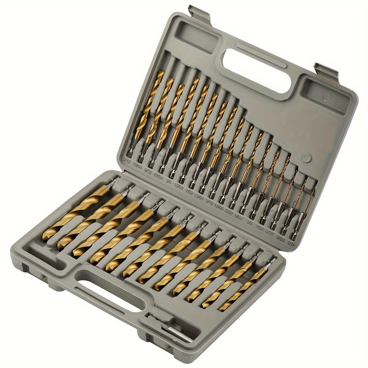 Titanium HSS Drill Bit Set 30PCS Hex Shank Quick Change 1/16 to 1/2 Inch for Metal Wood Plastic Hand Drilling Electric Screwdriver Drill Press Round Shank Twist Bits - product image 11