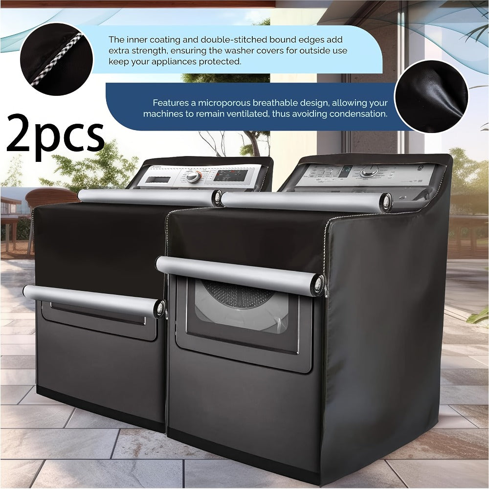 Washer Dryer Cover 420D Heavy Duty Waterproof, Indoor Outdoor Washing Machine Protector with Zipper Window, Fits Top Load & Front Load Washers Dryers, Dustproof UV-Resistant Laundr - product image 3