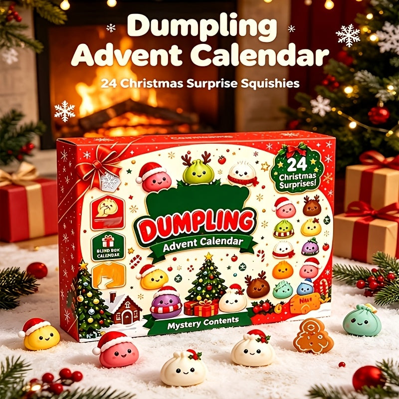 24pcs Christmas Small Bun-Shaped Party Toys, Plus 1pc Toy As Gift, Totaling 25pcs Christmas Bun Set, Christmas Small Bun Countdown Set Is Suitable Holiday Gift - product image