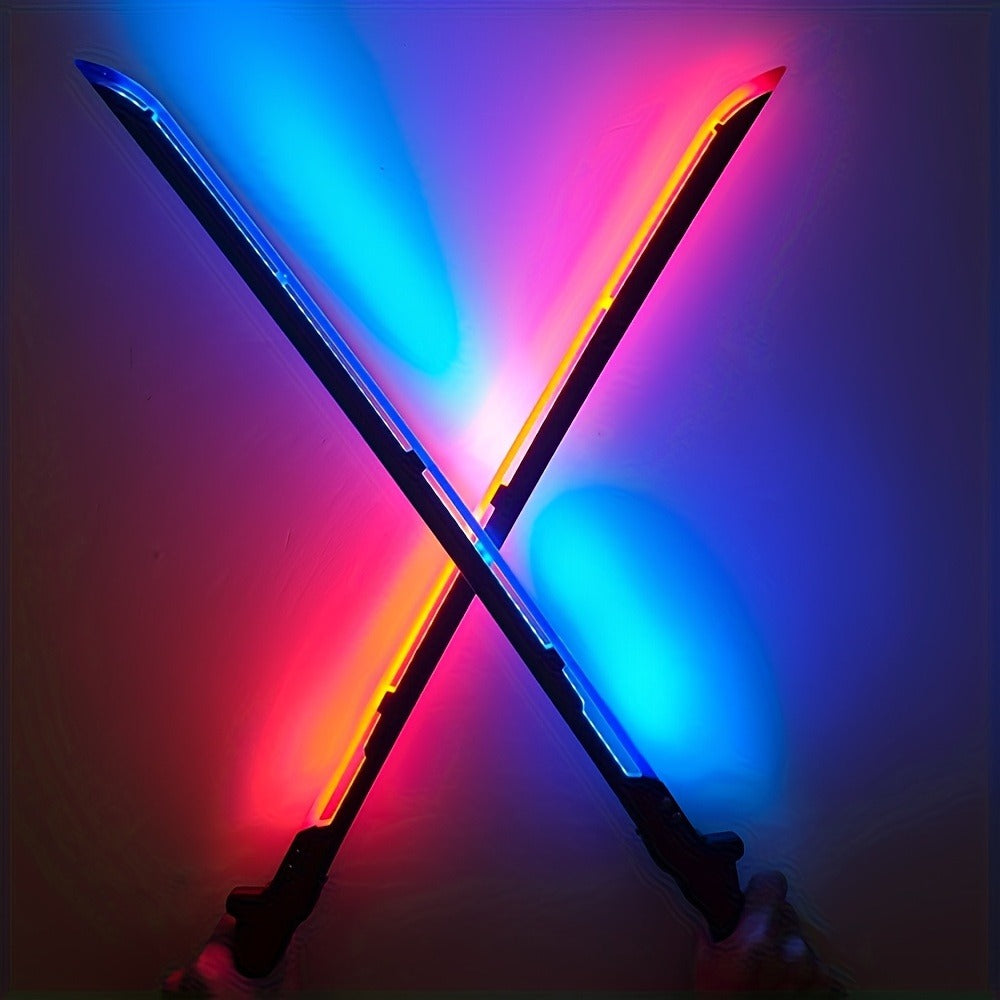 1:1 Scale Sci-Fi Glowing Sword for Cosplay Halloween Masquerade Party Display Collectible Blunt Safe Red Orange Green – LED Cyberpunk Katana Prop 80cm Acrylic - product image 12