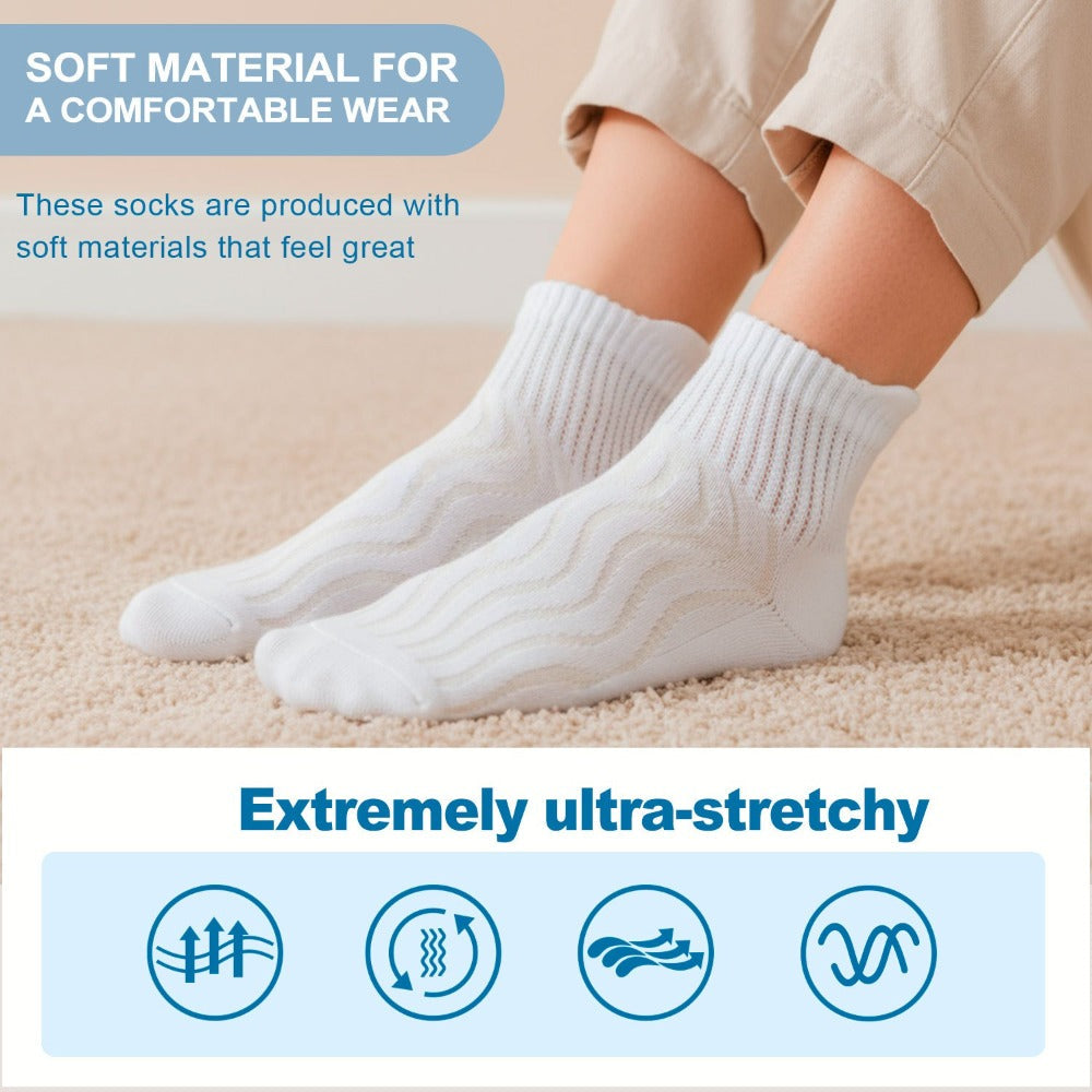 Diabetic Socks for Men & Women, 12 Pairs Non-Binding Wide Top Ankle Socks with Extra Cushioned Sole, Seamless Toe, Soft Cotton Comfort Socks for Sensitive Feet, Black & White - product image 13