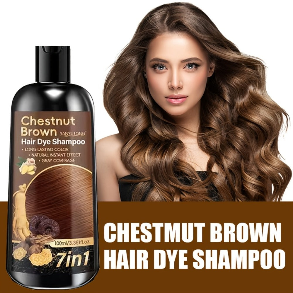 7-in-1 Gray Hair Coverage Color Shampoo with Ginger Oil Biotin & Rosemary — Gentle Scalp-Safe Formula, No Ammonia, Long-Lasting Color, 3 Shades Brown Chestnut Brown Black, Men & Wo - product image 12