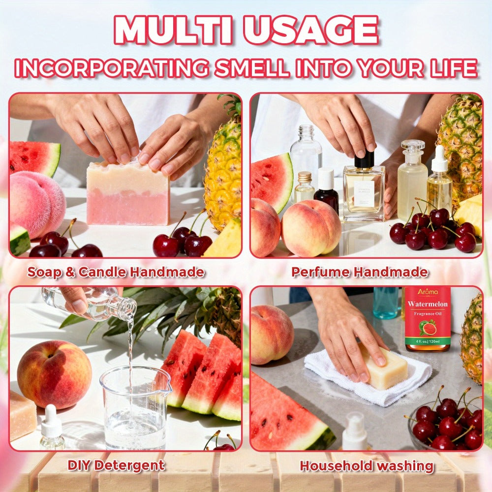 Fruit Fragrance Oil 4oz – Sweet Scented Oils for Diffuser, Candle Making, Soap, Massage & Hair Care | Strawberry, Blueberry, Peach, Watermelon, Cherry & More - product image 14
