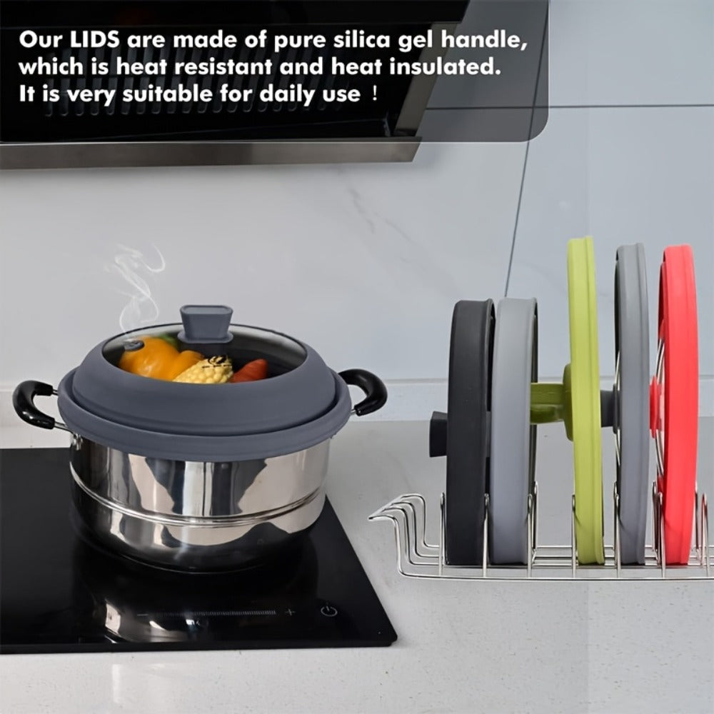 Collapsible Microwave Cover Splatter Guard with Silicone Handle - BPA Free Foldable Food Cover Lid for Microwave Oven 8.5 9.8 10.5 11.8 Inch in Black Red Grey Blue - product image 9