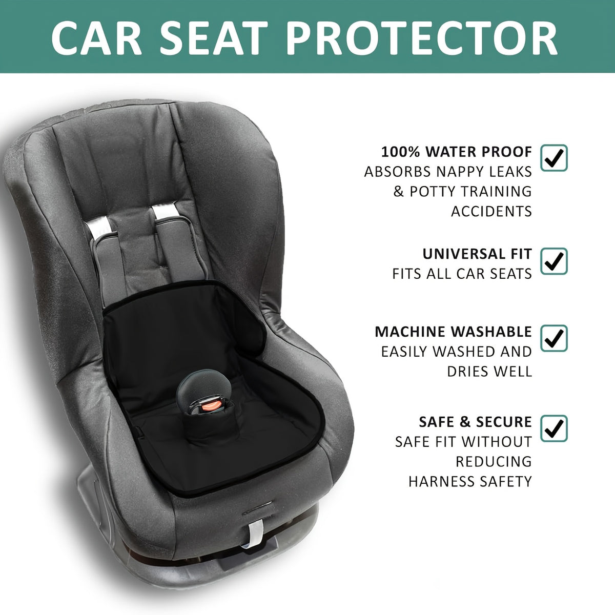 Car Seat Toilet Training Mat, Suitable for Infants and Toddlers Aged 0-4 Years - Waterproof, Soft, Quick-Absorbing, Universal, Machine Washable, Suitable for - product image