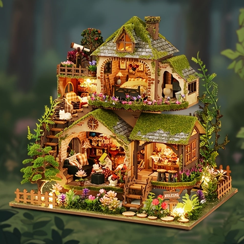 No Glue Laser-Cut Wood 3D Puzzle Creative Home Decor Gift for Birthday Christmas Valentine's Day – DIY Wooden Forest Hut Model Kit Handcrafted Miniature Cabin - product image 4