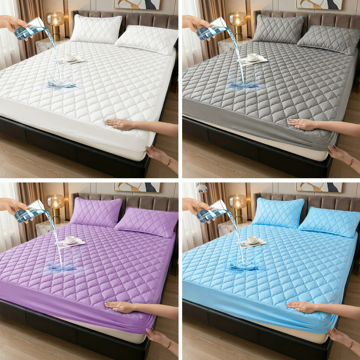 1pc Waterproof Mattress Protector (without Pillowcases and Pillows), Soft and Comfortable, Machine Washable and Easy To Clean, The Deep Pocket Can Reach 15 - product image