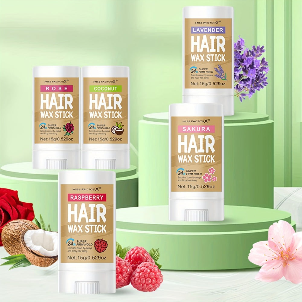 Hair Wax Stick 5 Pack Flyaway Control Edge Control with Jojoba Oil – Fragrance Free Non-Greasy Strong Hold Slick Back Styling Wax for Women Men All Hair Types - product image 2