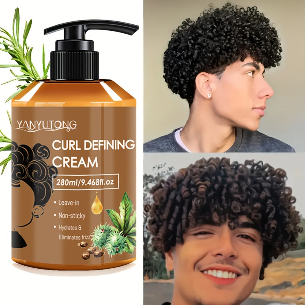 Curl Setting Cream with Castor Oil 280ml - Moisturizing Long-Lasting Curl Definition & Frizz Control, Non-Greasy Lightweight Formula for Wavy, Curly & Straight Hair, Women & Men - product image