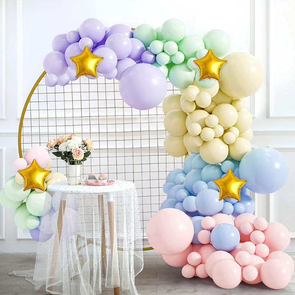 Pastel Balloon Set 370pcs – 10 & 5 Inch Macaron Latex Balloons with Wreath Kit for Birthday Party, Wedding, Graduation & Celebration Decorations - product image 6