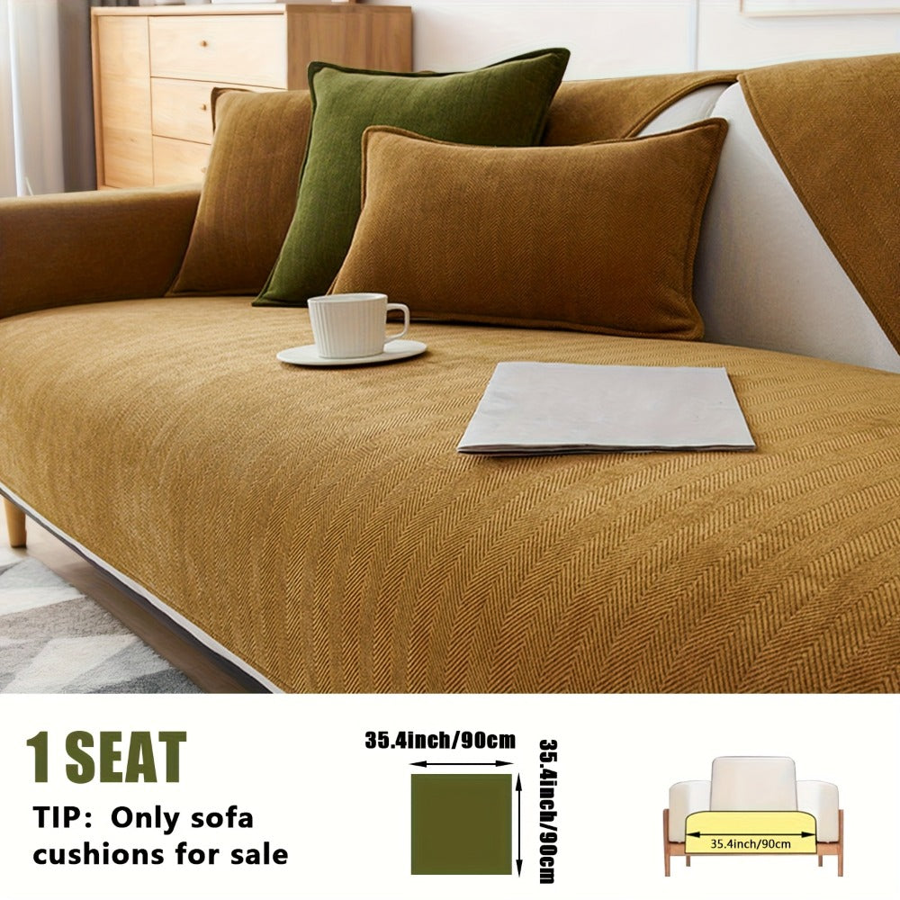 Chenille Ribbed Sofa Cover - Pet Friendly Non-Slip Machine Washable Soft Stretch Slipcover for 1-4 Seater Sectional Sofa Living Room Bedroom Office, 9 Colors - product image 41